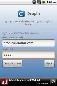 Dropin sincronización Android->Dropbox