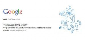 La página 404 de Google