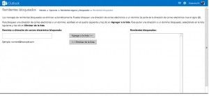 Cómo bloquear direcciones o dominios de correo en Outlook.com