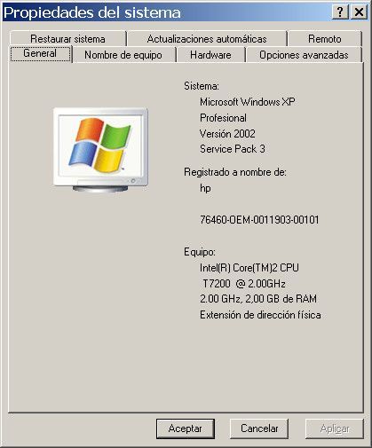 Windows XP Ventana sistema 01