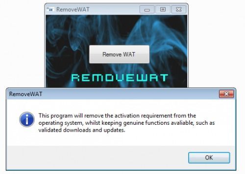 Windows 7, RemoveWAT - activación