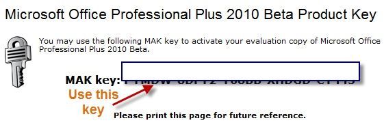 office 2010 product key