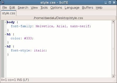 SciTE como editor CSS