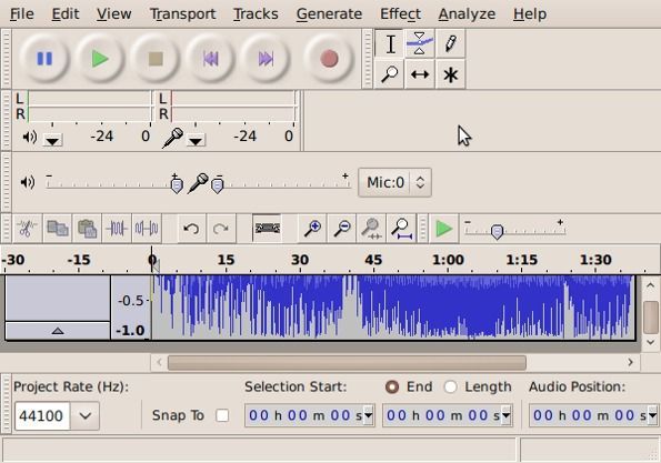 Fig.10: Audacity is used for audio / sound recorder & sound editor