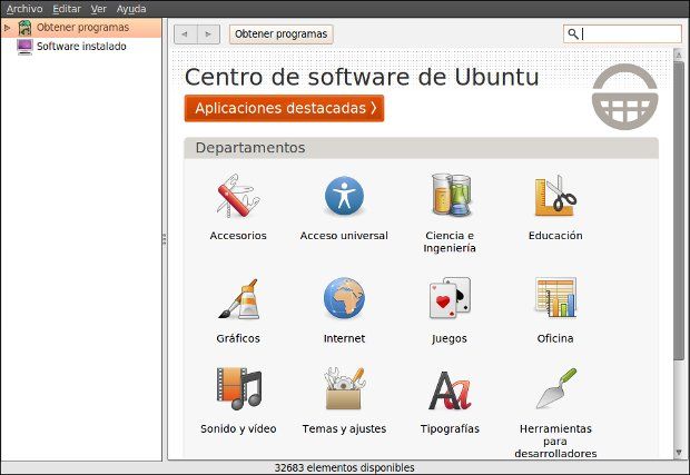 Centro de Software en Ubuntu