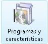 Icono de programas y características