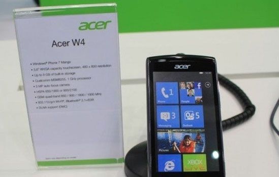 Acer W4, equipo con Windos Phone de Acer