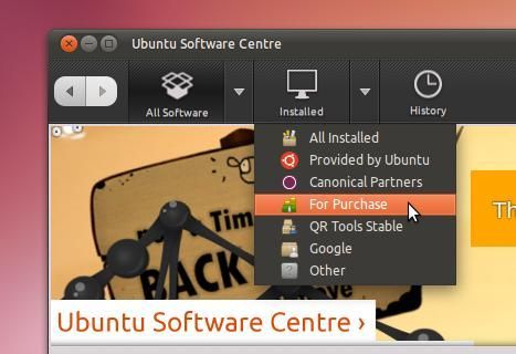 Vista cercana Centro de Software Ubuntu