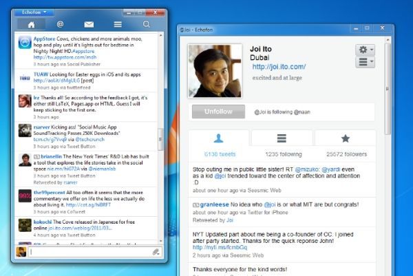 Echofon, nuevo cliente de Twitter para Windows