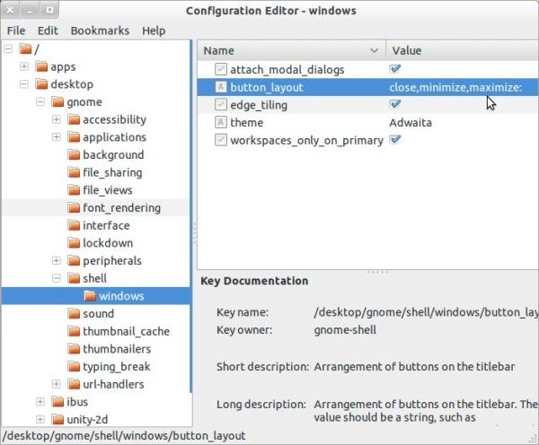 Editor de configuracion de GNOME Shell