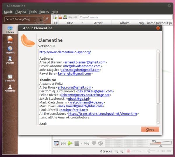 Clementine llega a su versión 1.0 con soporte para Spotify y Grooveshark