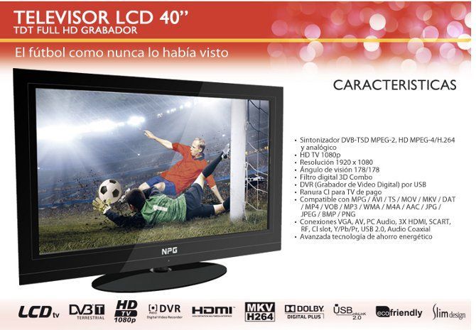 Televisor LCD 40'' del periódico El mundo