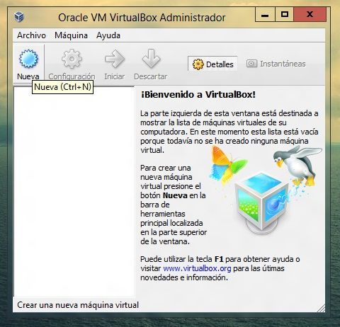 Crear nueva maquina virtual en VirtualBox