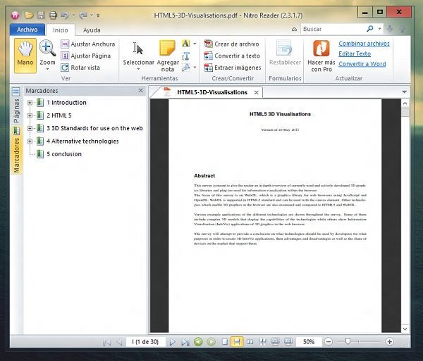Nitro PDF Reader, una alternativa a Adobe Reader en Windows 8