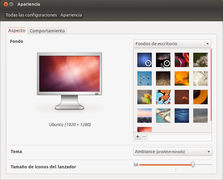 Apariencia: Ubuntu 12.04