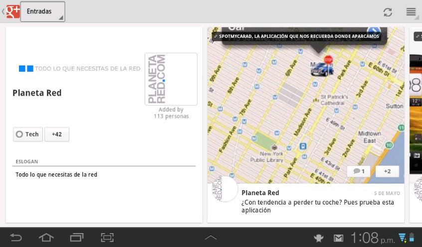 Google+ para Android se actualiza con version para tablets