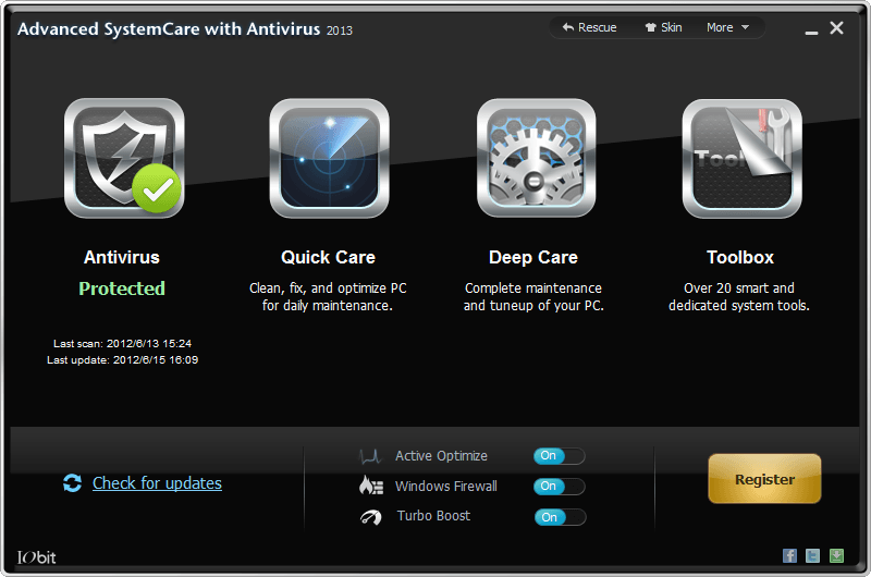 Advanced SystemCare Pro con antivirus