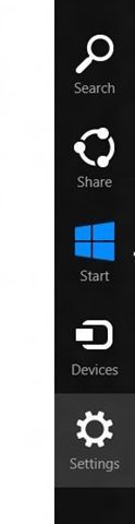 Charms bar de Windows 8