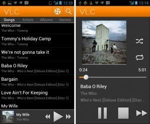 Interfaz de VLC en Android
