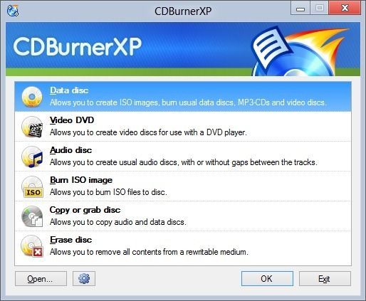 Descarga gratis CDBurnerXP para Windows 8