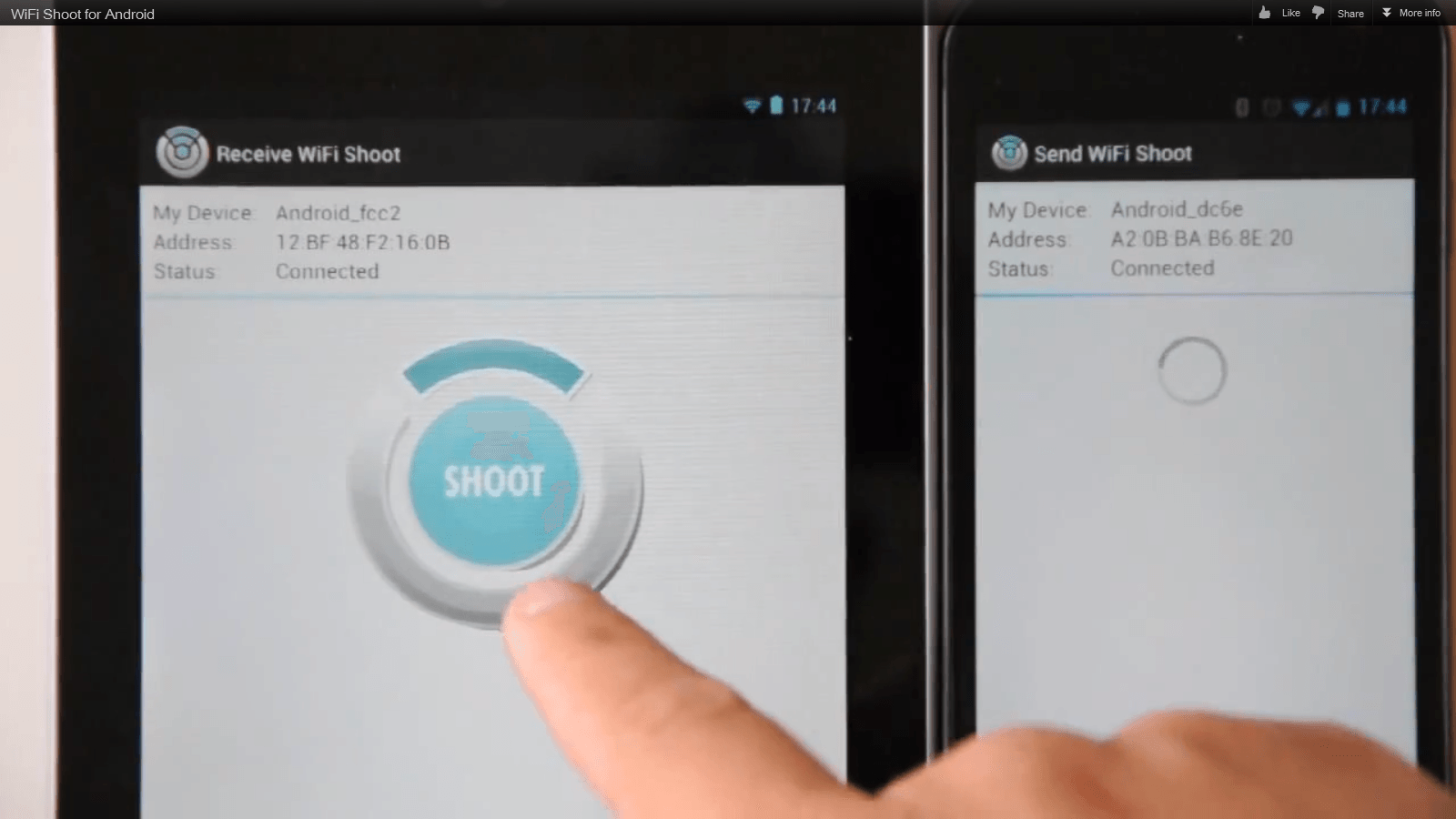 WiFiShoot compartir archivos android