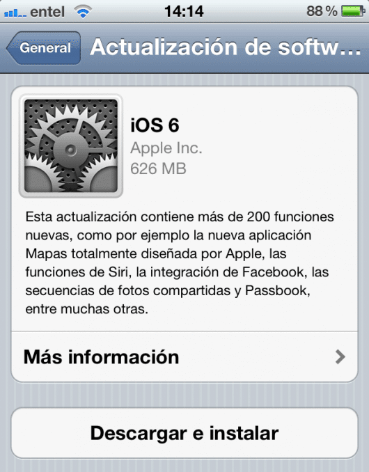 actualizar a iOS 6