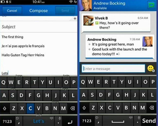 Blackberry 10 teclado