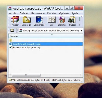 Desactivar touchpad modificando registro