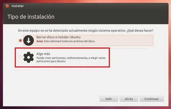 Particionar disco para instalar Ubuntu
