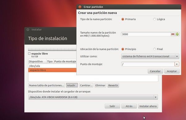 Particiones en Ubuntu