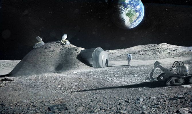 Base lunar construida con impresoras 3D