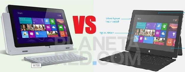 Acer Iconia W700 vs Surface Pro