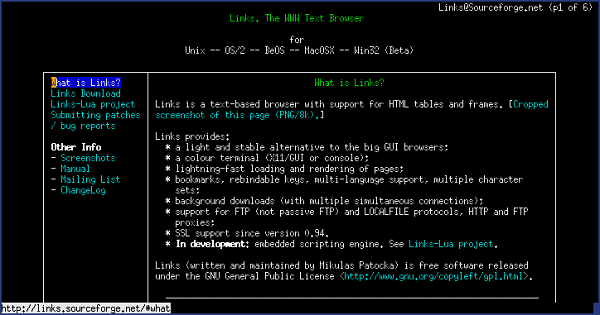 Navegador Links Linux
