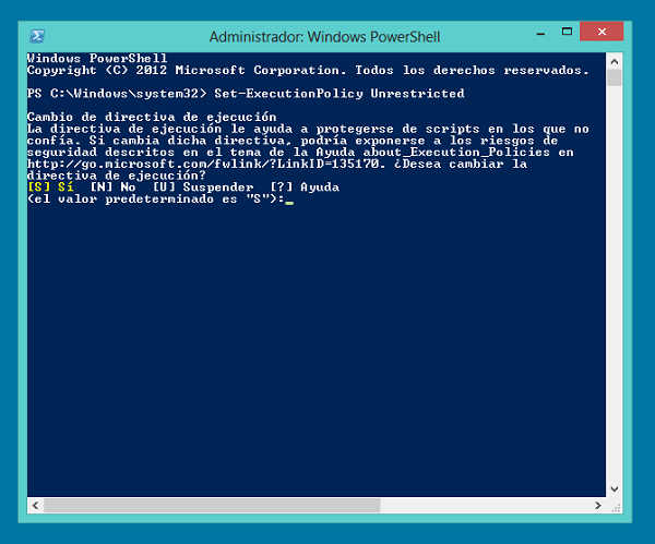 Habilitar PowerShell Windows 8