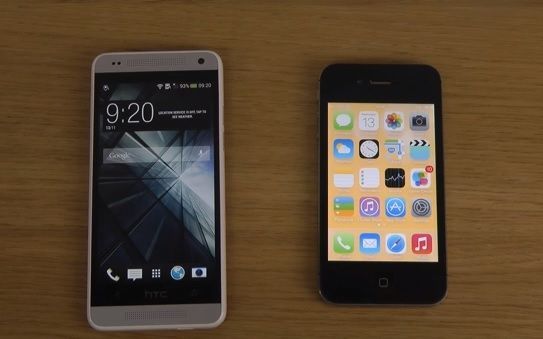 HTC One Mini vs iPhone 4S en iOS 7.0.3