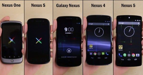Nexus 5 vs Nexus 4 vs Nexus S vs Galaxy Nexus vs Nexus One