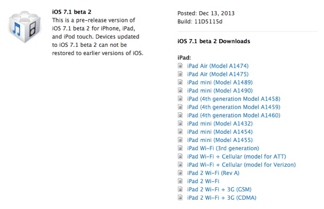 iOS 7.1 Beta 2 ya está disponible