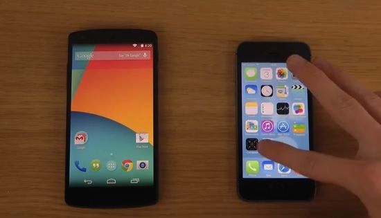 Nexus 5 con Android 4.4 vs iPhone 5S con iOS 7.0.4