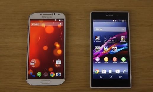 Samsung Galaxy S4 en Android 4.4 vs Xperia Z1 en Android 4.2