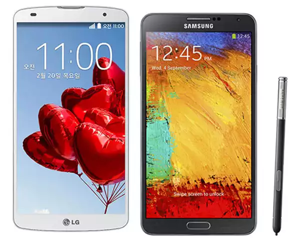 Samsung Galaxy Note 3 vs LG G Pro 2 en vídeo