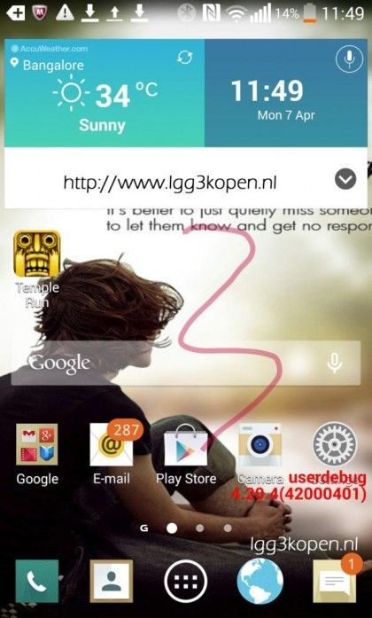 LG G3, se filtra una nueva captura de su pantalla