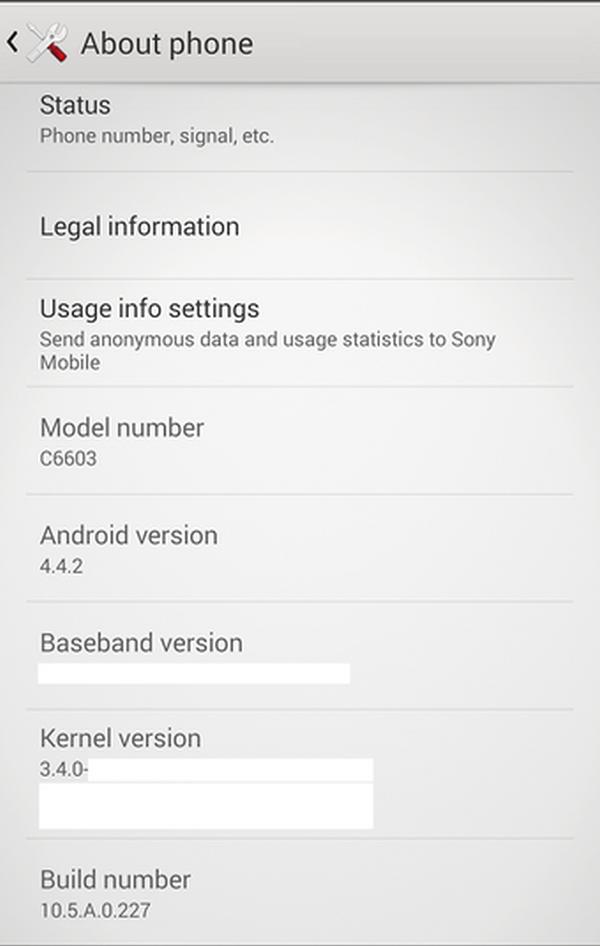 Captura de Pantalla un Sony Xperia Z con Android 4.4.2