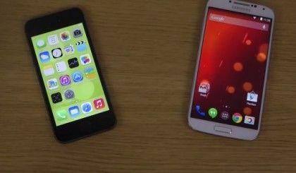 iPhone 5S con iOS 8 vs Samsung Galaxy S4 con Android 4.4.3, comparativa en vídeo