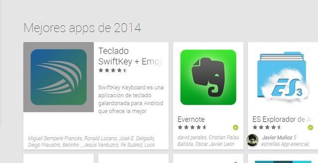 Los mejores juegos y aplicaciones de 2014 segun Google Play