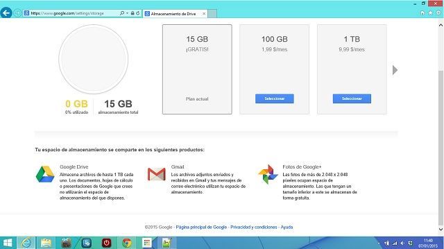 Liberar espacio en Google