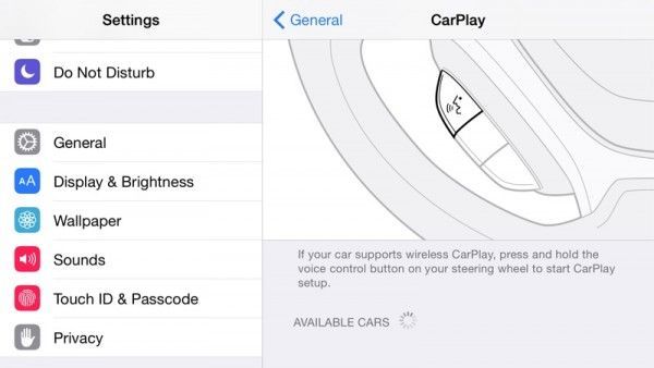 Conexión inalámbrica a CarPlay en iOS 8.3