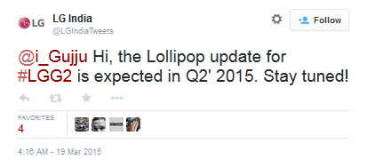 LG G2 actualización