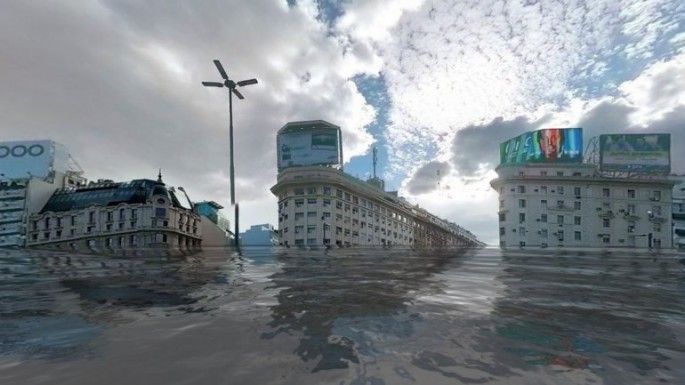 Ciudad sumergida bajo el agua