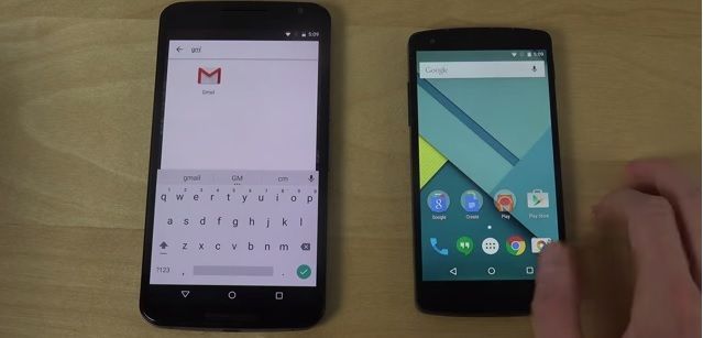 Android M en Nexus 6 vs Android 5.1.1 Lollipop en Nexus 5