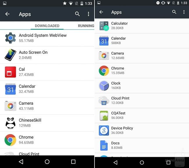 Lollipop vs Android M. Menú de aplicaciones.